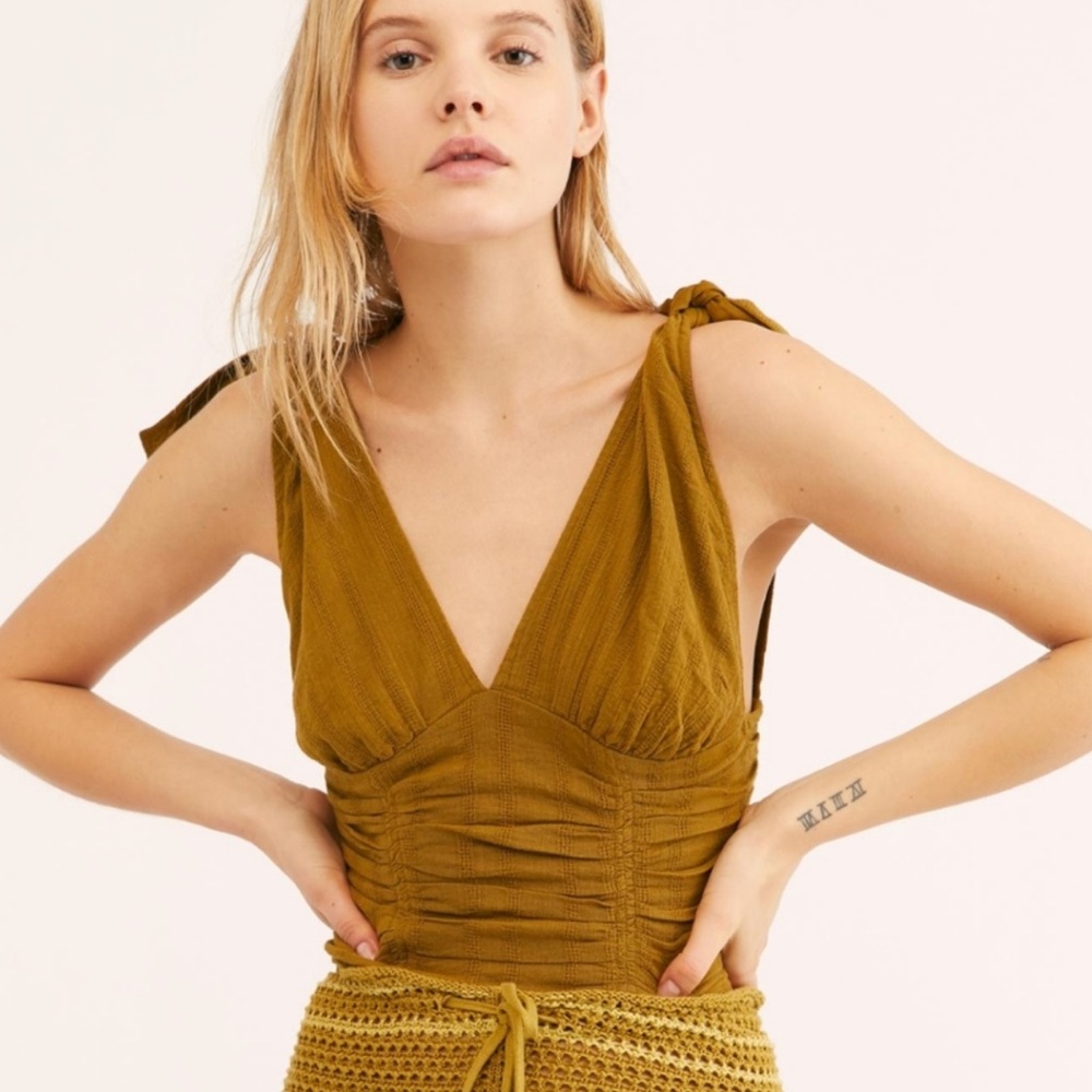 Free People Eva Tank in Green Size Small